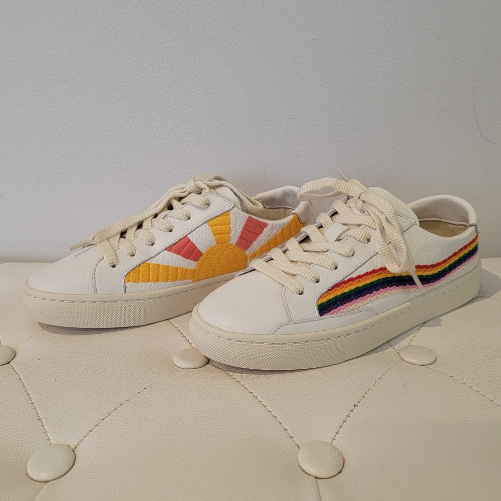 Soludos Ibiza Rainbow Wave Sneaker Size 5 Women's